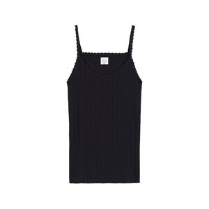 Leset Black Pointelle Camisole Tank